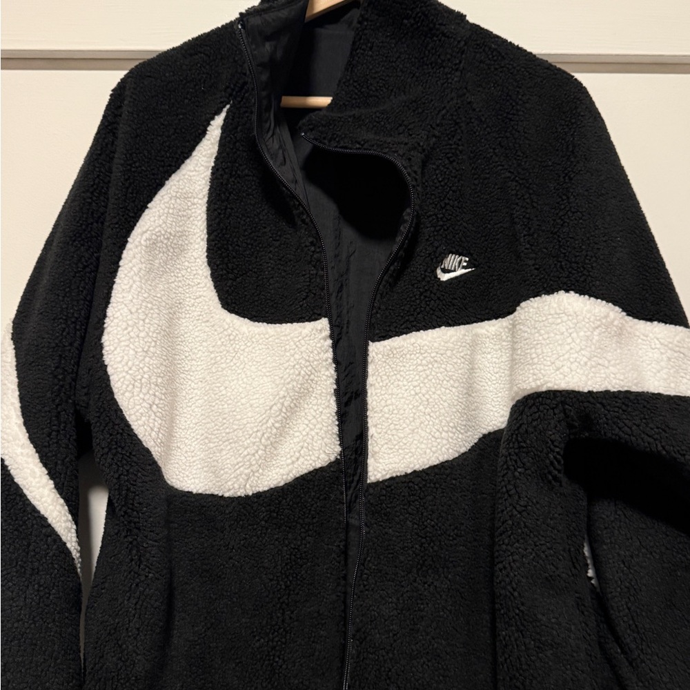 Nike Black and White Teddy Jacket